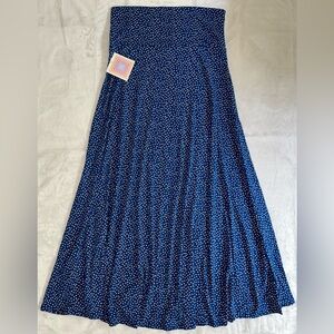 NWT LulaRoe Blue Dot Maxi Skirt Size Large